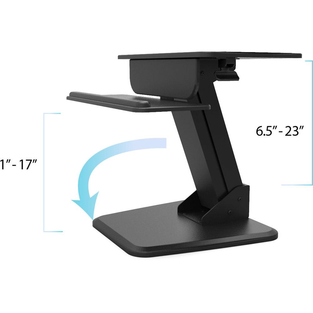 Dyconn Ergonomic Height-Adjustable Sit Stand Desktop Station with Keyboard Platform