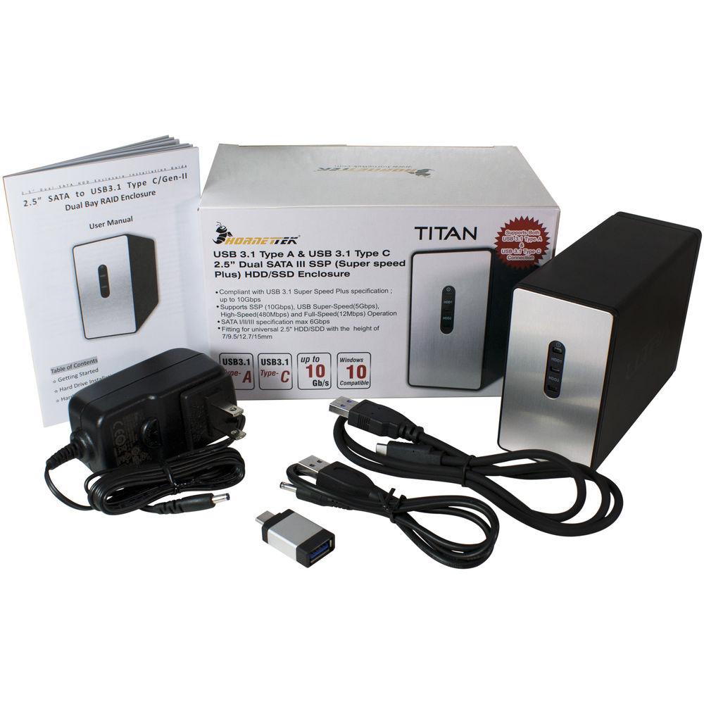 HornetTek Titan 2-Bay USB 3.1 RAID Enclosure