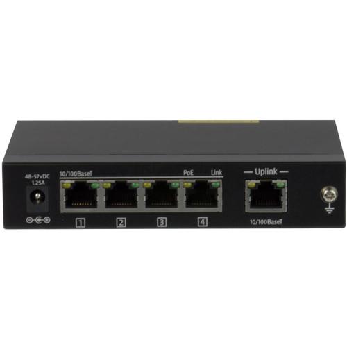 Intelix 4-Port 10 100 BaseT Ethernet Switch with Uplink and PoE Ports