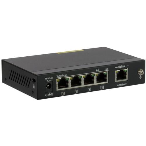 Intelix 4-Port 10 100 BaseT Ethernet Switch with Uplink and PoE Ports