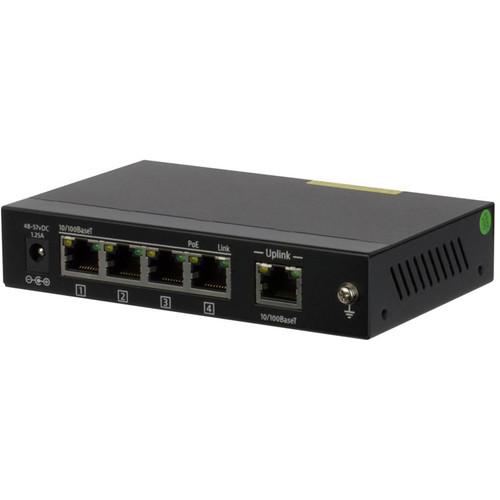 Intelix 4-Port 10 100 BaseT Ethernet Switch with Uplink and PoE Ports
