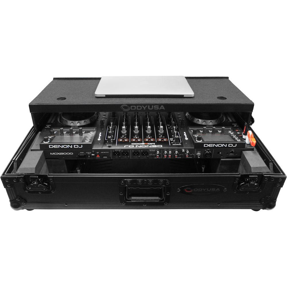 Odyssey Innovative Designs Denon MCX8000 DJ Controller Black Label Glide Style Case with Lower 19" 2U Rack Space