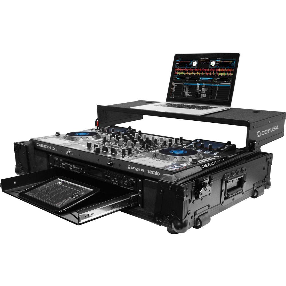 Odyssey Innovative Designs Denon MCX8000 DJ Controller Black Label Glide Style Case with Lower 19" 2U Rack Space