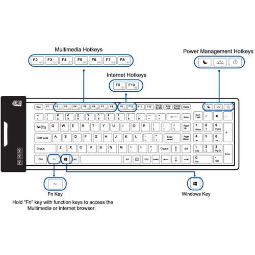 Adesso SlimTouch 2200 Wireless Antimicrobial Keyboard