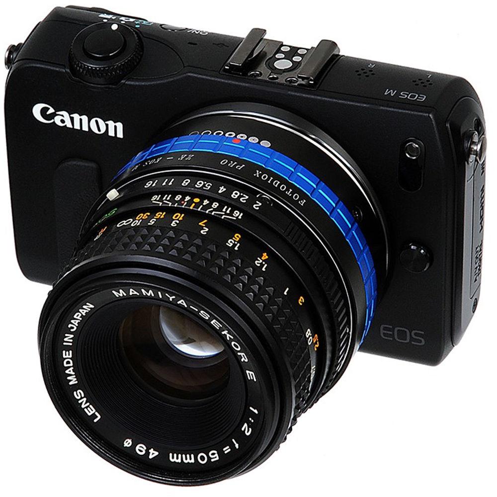 FotodioX Pro Lens Mount Adapter for Mamiya E-Mount Lens to Canon EF-M Mount Camera