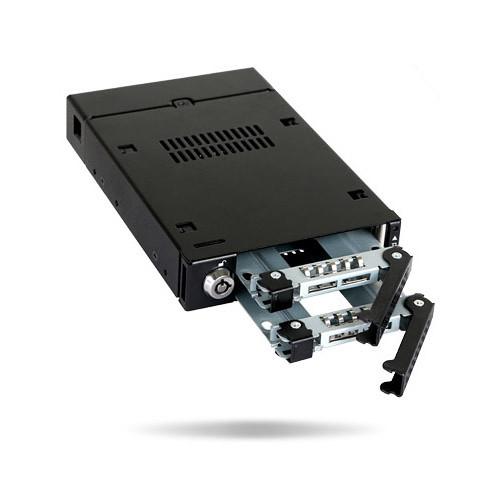 Icy Dock ToughArmor Dual Bay RAID 2.5" SATA HDD & SSD Mobile Rack for 3.5" Front Device Bay