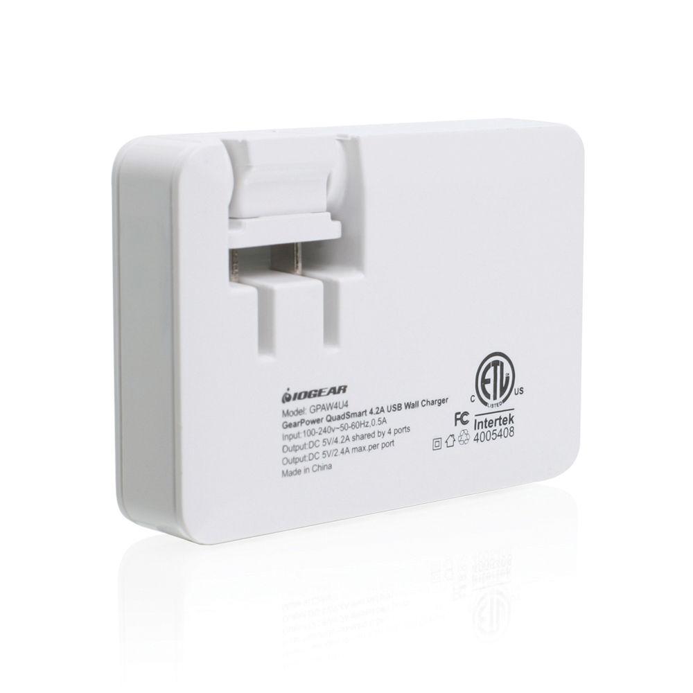 IOGEAR GearPower QuadSmart USB 4.2A Wall Charger