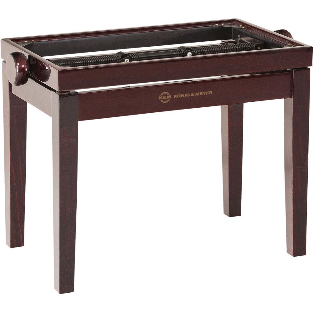 K&M 13751 Piano Bench Wooden Frame with Mahogany Glossy Finish