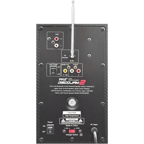 Pyle Pro Disco Jam 2 Bluetooth 1200W Active Powered PA Dual Speaker System