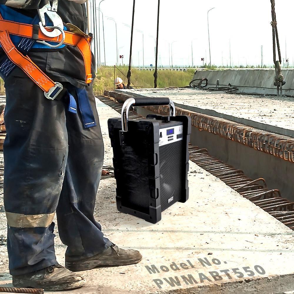 Pyle Pro Jobsite Boombox - 100 Watt 8" Bluetooth Portable Speaker System