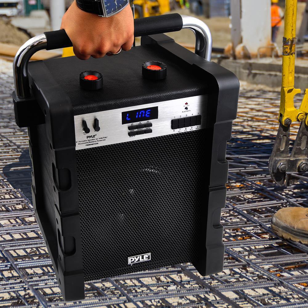 Pyle Pro Jobsite Boombox - 100 Watt 8" Bluetooth Portable Speaker System