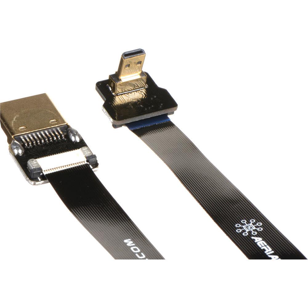 Aerialpixels Ultra Thin Right-Angle Micro HDMI to Standard HDMI Flat Ribbon Cable