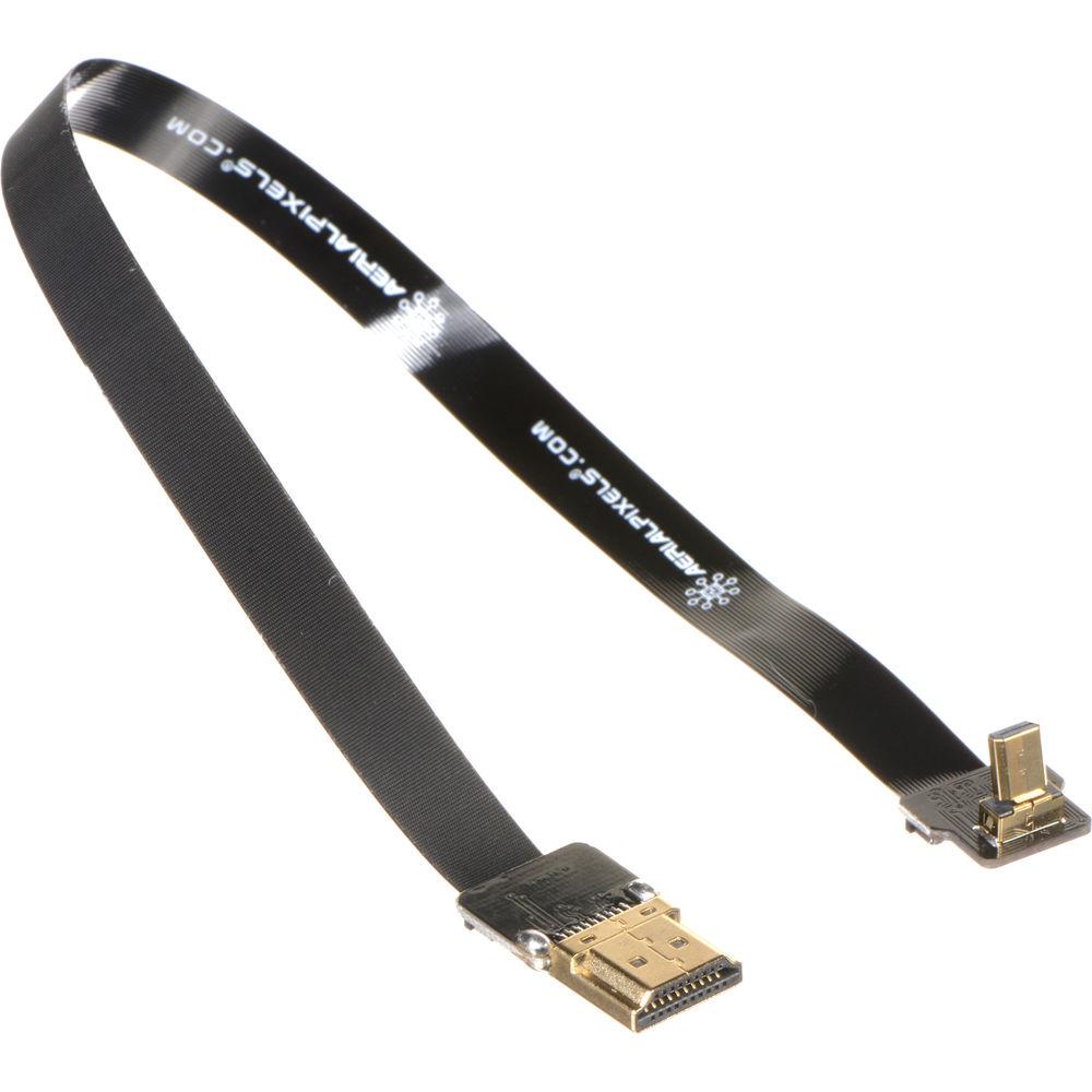 Aerialpixels Ultra Thin Right-Angle Micro HDMI to Standard HDMI Flat Ribbon Cable