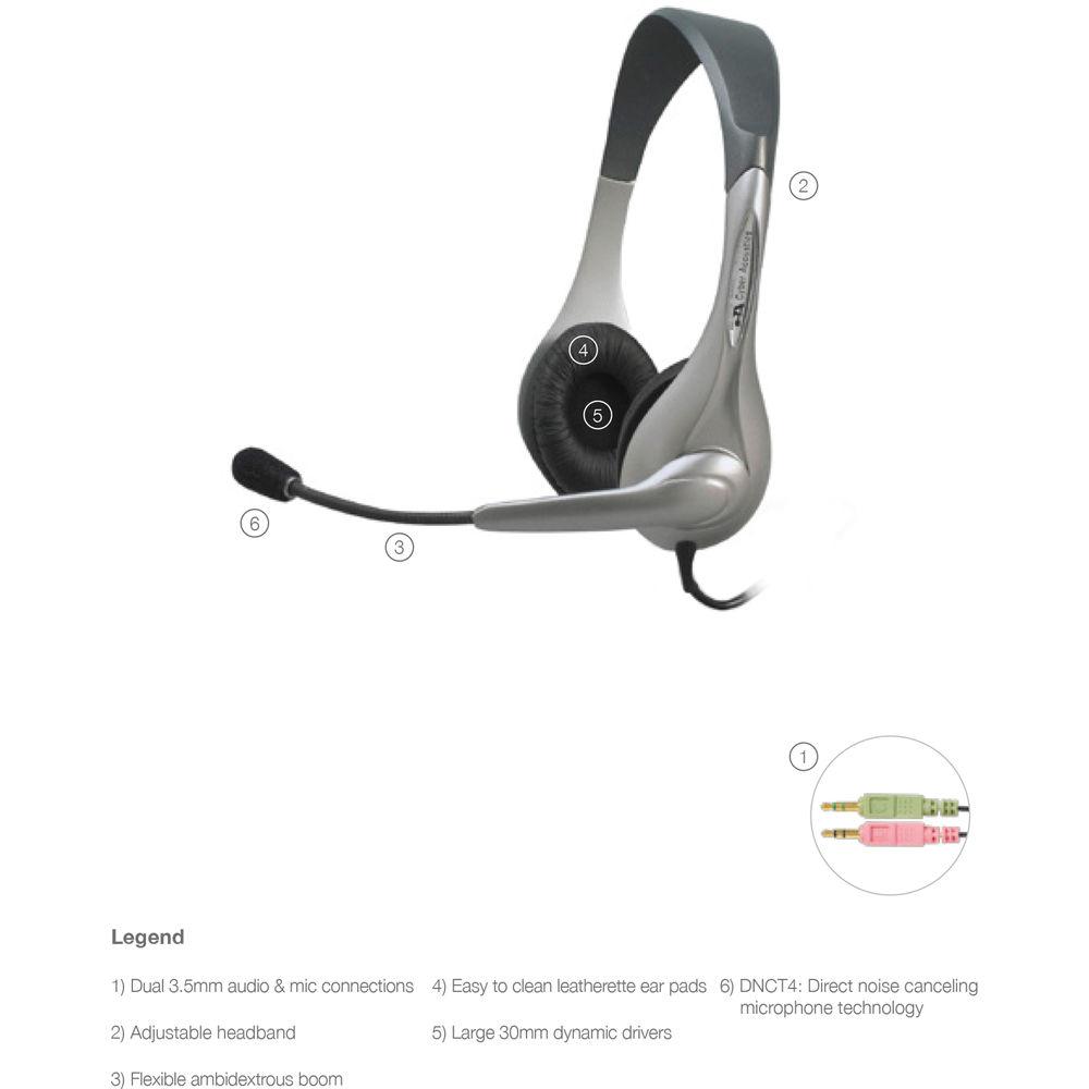 Cyber Acoustics AC-202B Analog Stereo Headset