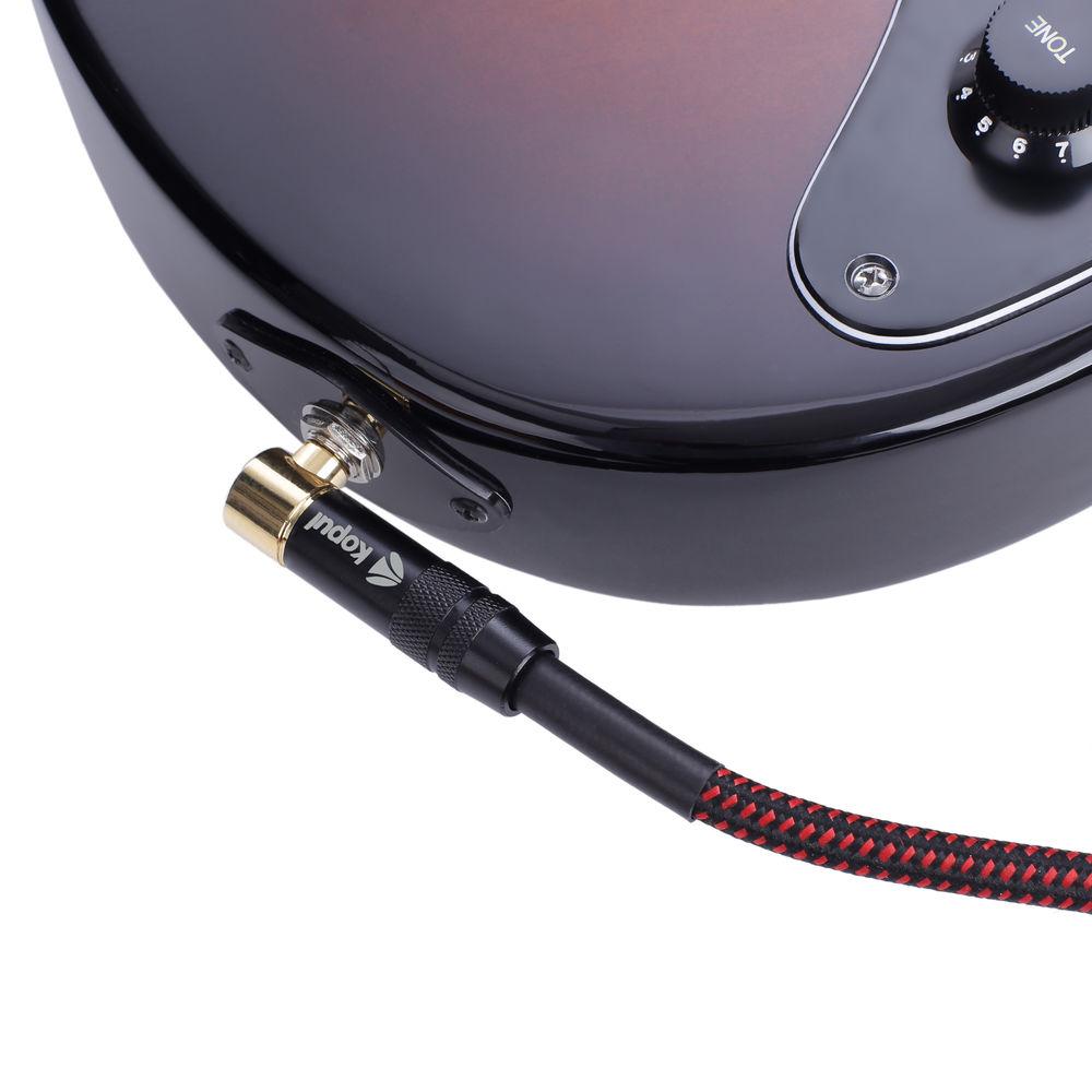 Kopul Premium Instrument Cable 1 4" Male Right-Angle to 1 4" Male with Braided Fabric Jacket