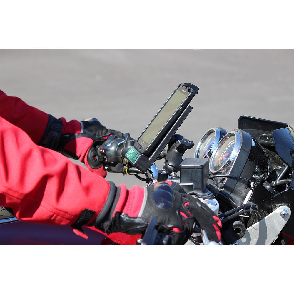 RAM MOUNTS Fork Stem Motorcycle Mount with Universal GDS Phone Charging Dock for IntelliSkin Sleeve
