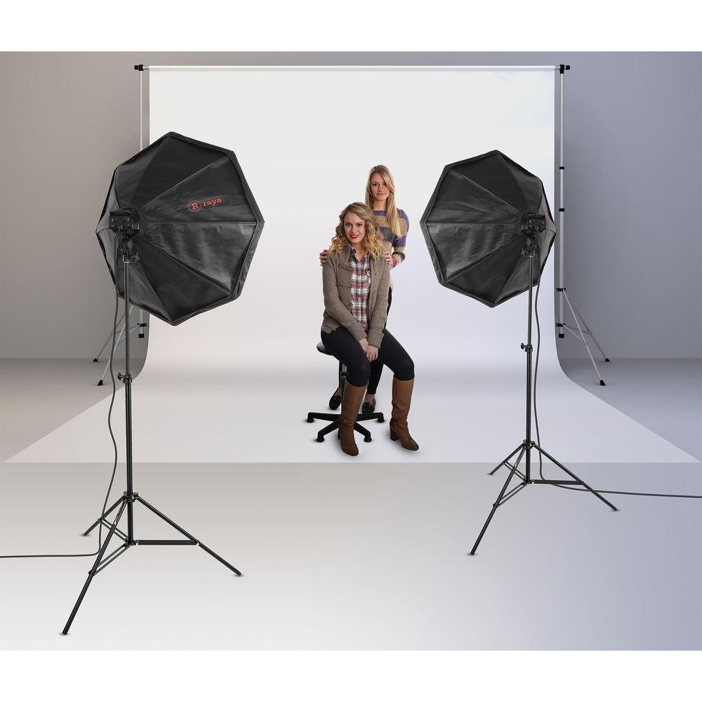 Raya Octa Fluorescent 7-Socket Fixture 2-Light Softbox Kit