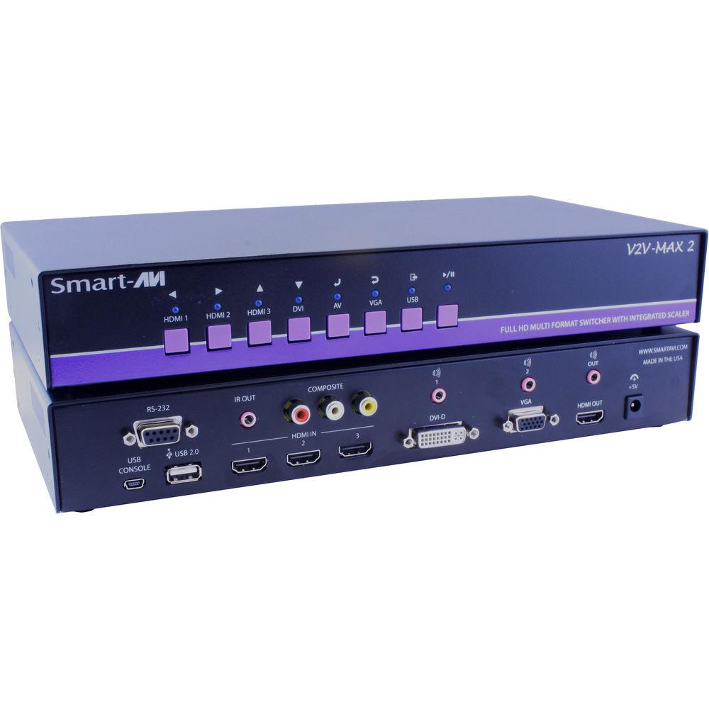 Smart-AVI V2V-MAX-2 Full HD Automatic Switcher with Integrated Scaler