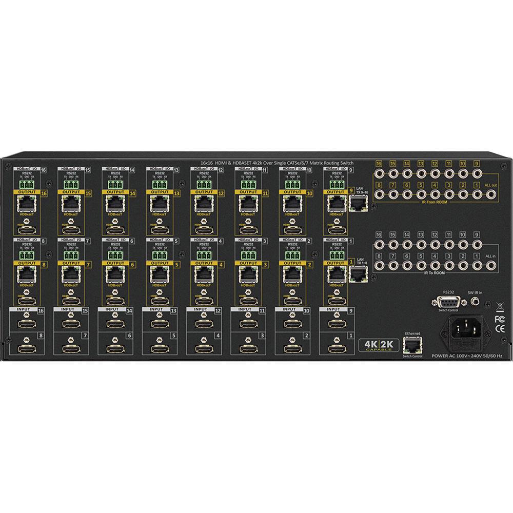Shinybow 16x16 HDMI & HDBaseT 4K2K CAT5e 6 7 Matrix Routing Switch with PoE