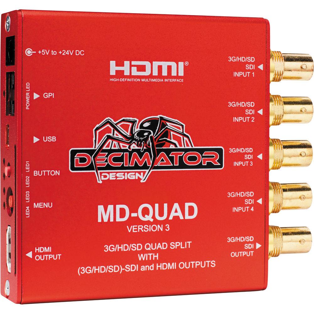 DECIMATOR MD-QUAD 3G HD SD-SDI Quad Split Multi-Viewer with SD HD 3G-SDI & HDMI Outputs Version 3