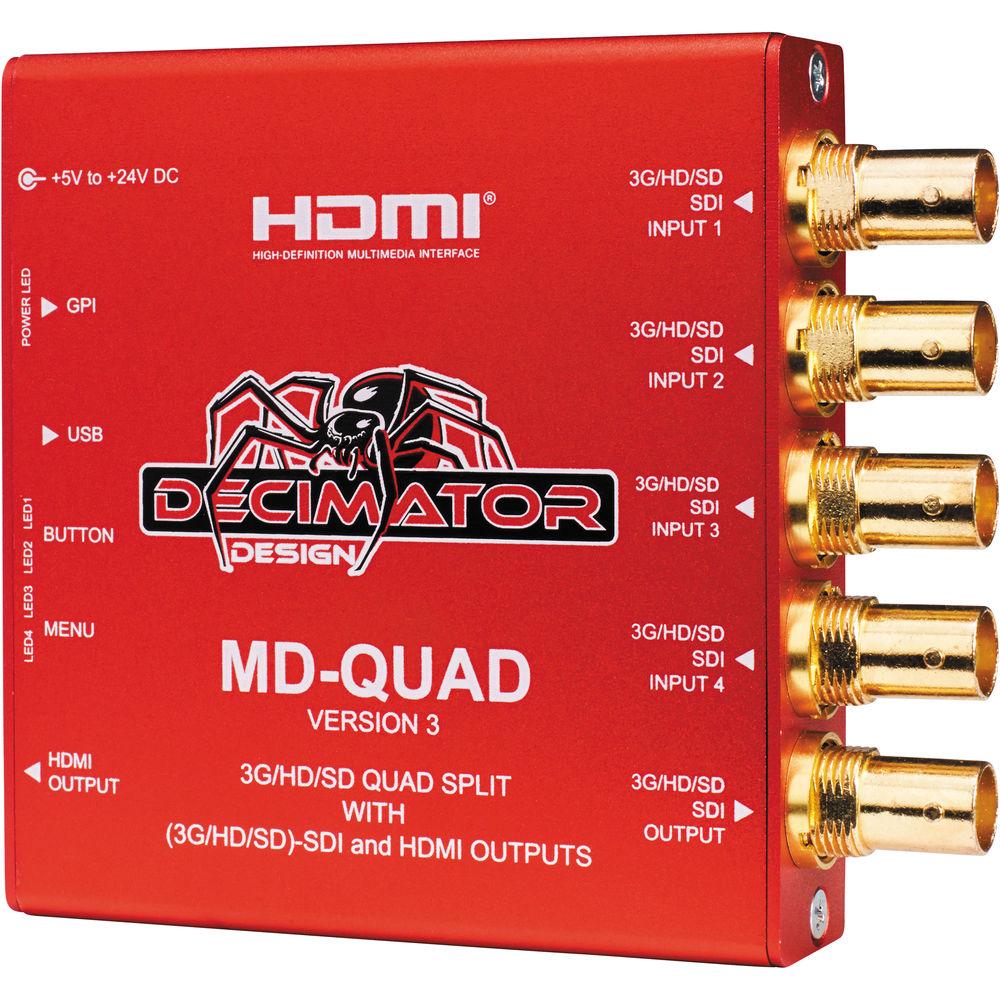 DECIMATOR MD-QUAD 3G HD SD-SDI Quad Split Multi-Viewer with SD HD 3G-SDI & HDMI Outputs Version 3, DECIMATOR, MD-QUAD, 3G, HD, SD-SDI, Quad, Split, Multi-Viewer, with, SD, HD, 3G-SDI, &, HDMI, Outputs, Version, 3