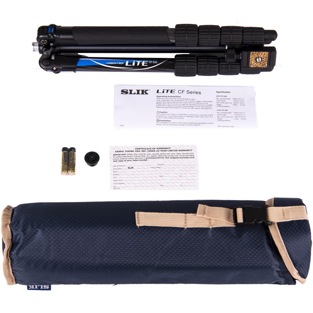 Slik Lite CF-522 Tripod with LED Center Column Flashlight