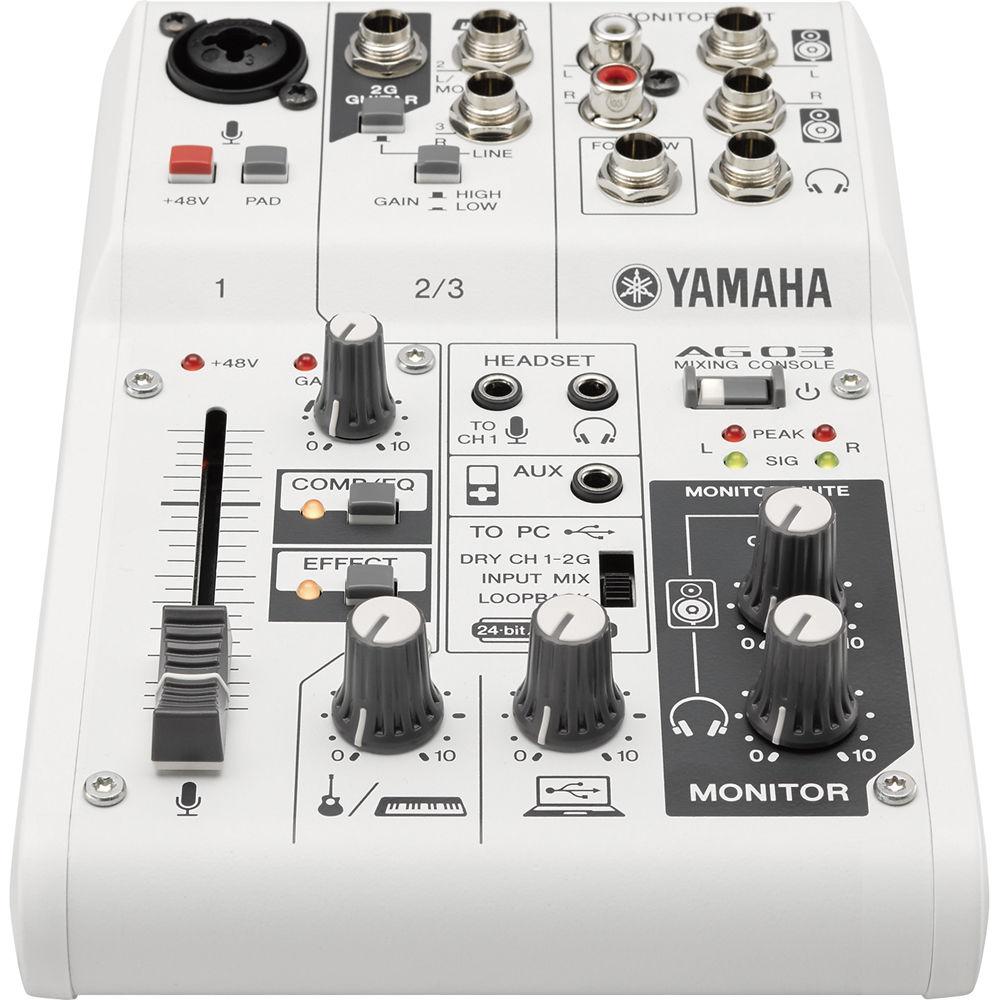 Yamaha AG03 3-Channel Mixer & USB Audio Interface, Yamaha, AG03, 3-Channel, Mixer, &, USB, Audio, Interface