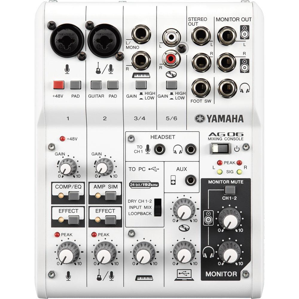 Yamaha AG06 6-Channel Mixer & USB Audio Interface, Yamaha, AG06, 6-Channel, Mixer, &, USB, Audio, Interface