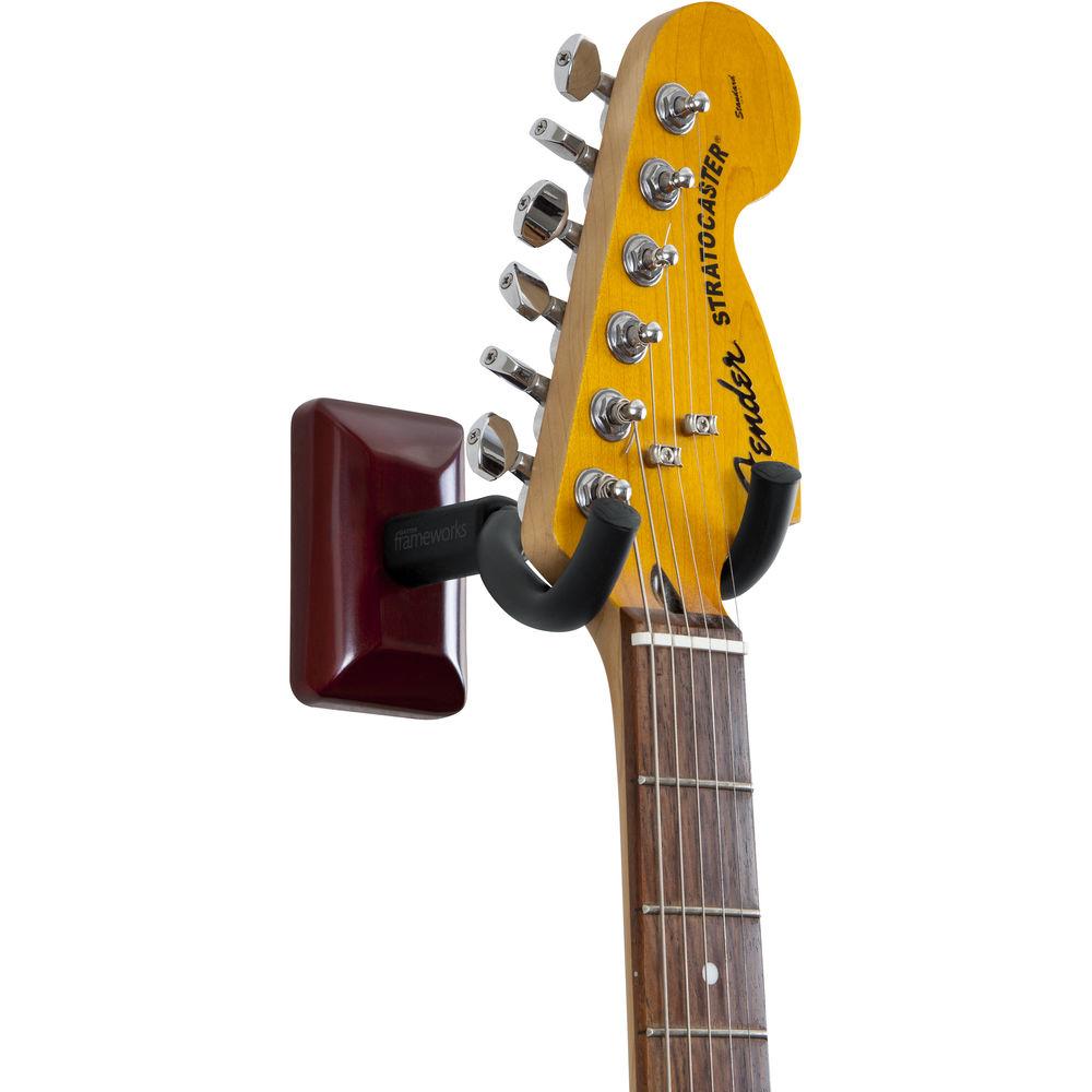 Gator Cases Wall-Mounted Guitar Hanger with Cherry Mounting Plate