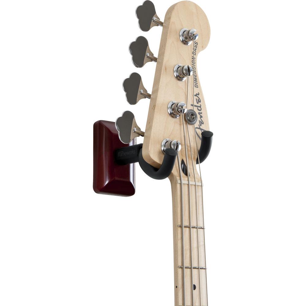 Gator Cases Wall-Mounted Guitar Hanger with Cherry Mounting Plate