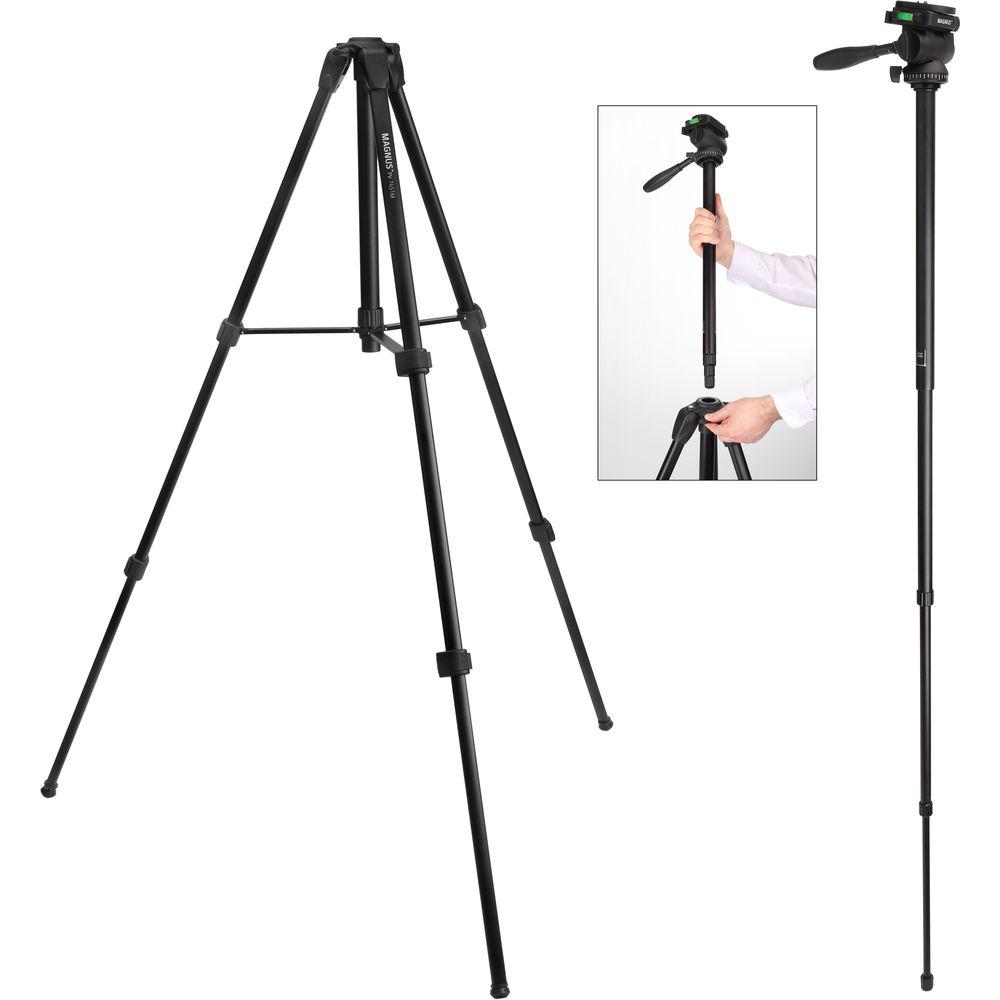Magnus PV-7451M Tripod Monopod with 3-Way Pan Tilt Head