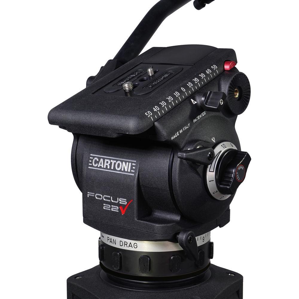 Cartoni Focus 22 Fluid Head with H604 Tripod Legs & Mid-Spreader