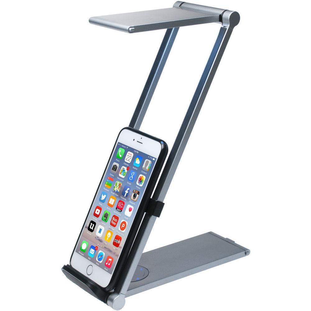 CTA Digital Foldable LED Desk Lamp Stand for Tablets and Smartphones