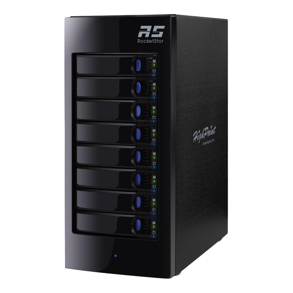 HighPoint RocketStor 6418TS Eight-Bay Q-SATA Turbo RAID Tower Enclosure