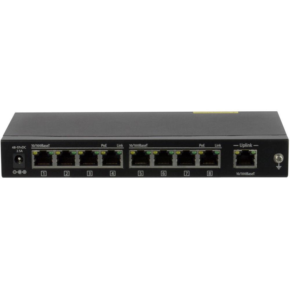 Intelix 8-Port 10 100 BaseT Ethernet Switch with Uplink and PoE Ports