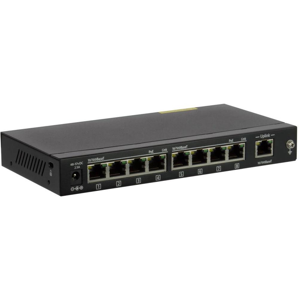 Intelix 8-Port 10 100 BaseT Ethernet Switch with Uplink and PoE Ports