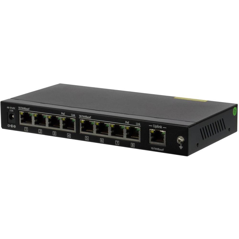 Intelix 8-Port 10 100 BaseT Ethernet Switch with Uplink and PoE Ports