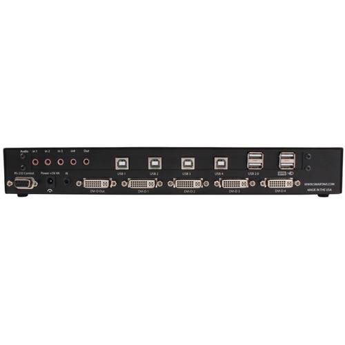 Smart-AVI DVN-4Pro-DLS DVI-D KVM Switch with USB 2.0 Sharing and Audio Support