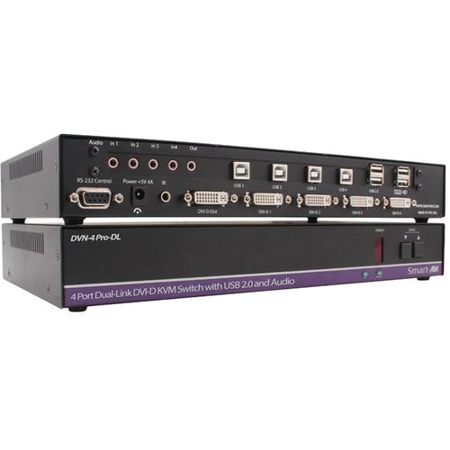 Smart-AVI DVN-4Pro-DLS DVI-D KVM Switch with USB 2.0 Sharing and Audio Support