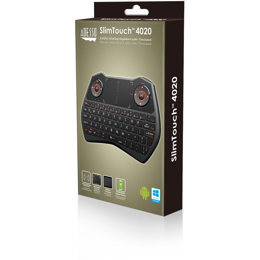 Adesso SlimTouch 4020 Wireless Keyboard with Touchpad