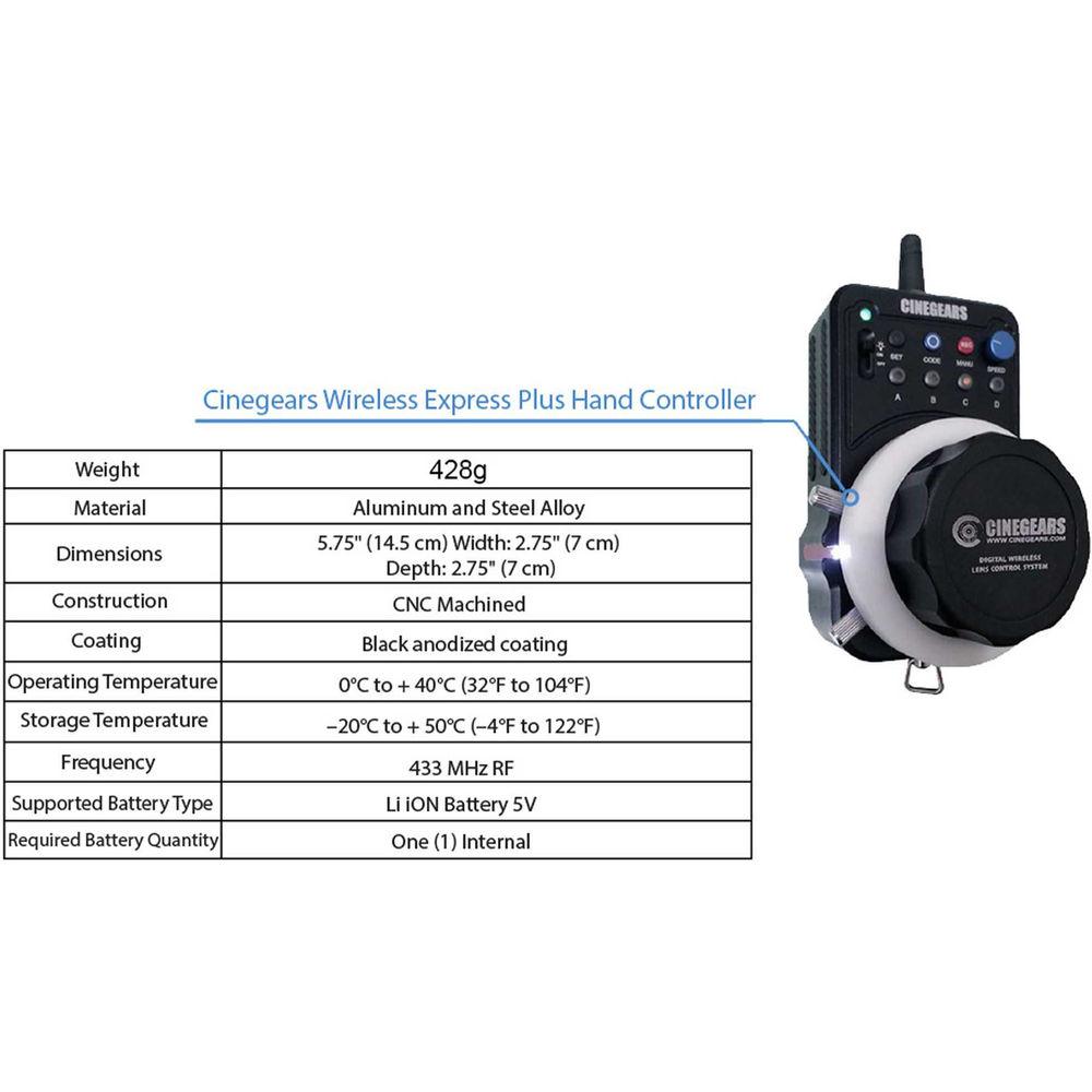 CINEGEARS Single-Axis Wireless Follow Focus Express Plus Basic Kit