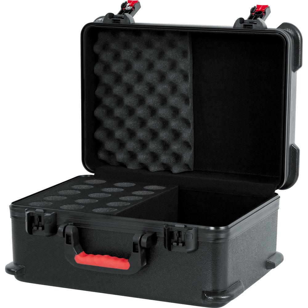 Gator Cases GTSA-MIC15 ATA-Molded Polyethylene Case with Foam Drops for up to 15 Wired Microphones