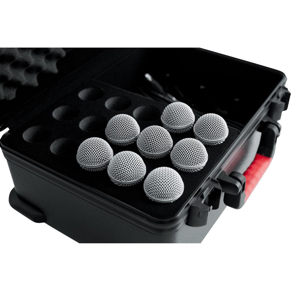 Gator Cases GTSA-MIC15 ATA-Molded Polyethylene Case with Foam Drops for up to 15 Wired Microphones