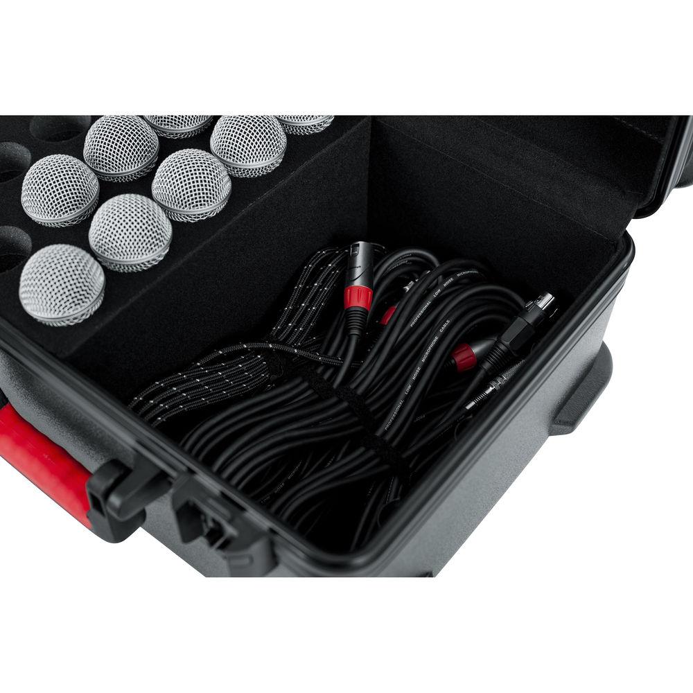 Gator Cases GTSA-MIC15 ATA-Molded Polyethylene Case with Foam Drops for up to 15 Wired Microphones
