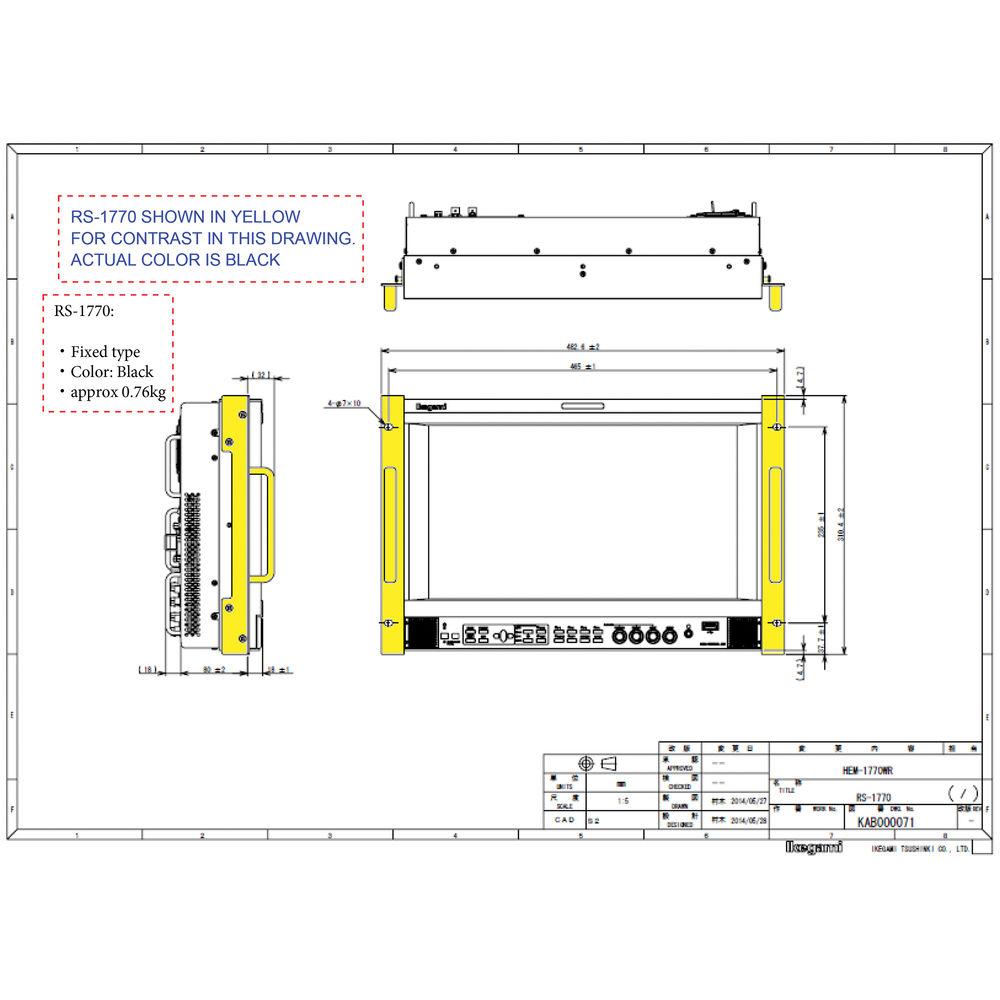 Ikegami RS-1770 19" Rack Mount Adapter