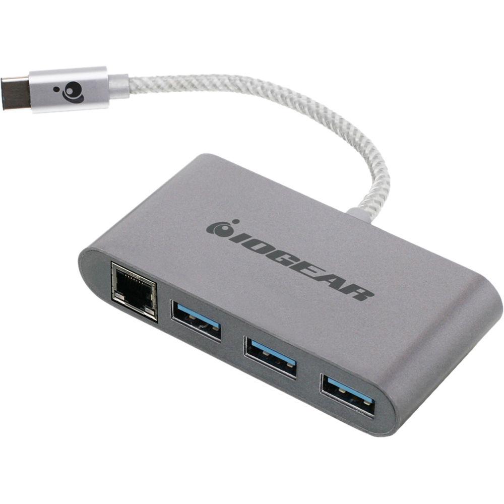 IOGEAR Gigalinq USB Type-C to USB Type-A Hub with Ethernet Adapter