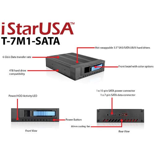 iStarUSA T-7M1-SATA 5.25" to 3.5" & 2.5" SATA SAS 6.0 Gb s Hotswap Rack