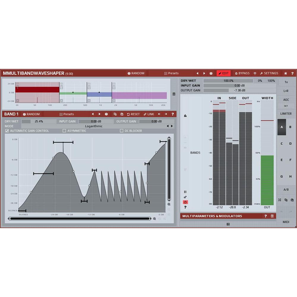 MeldaProduction MMultiBandWaveshaper - Custom Shapes Distortion Plug-In