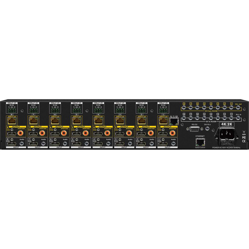 Shinybow 8 x HDMI In to 8 x HDMI or HDBaseT Out Matrix Routing Switcher with Audio I O