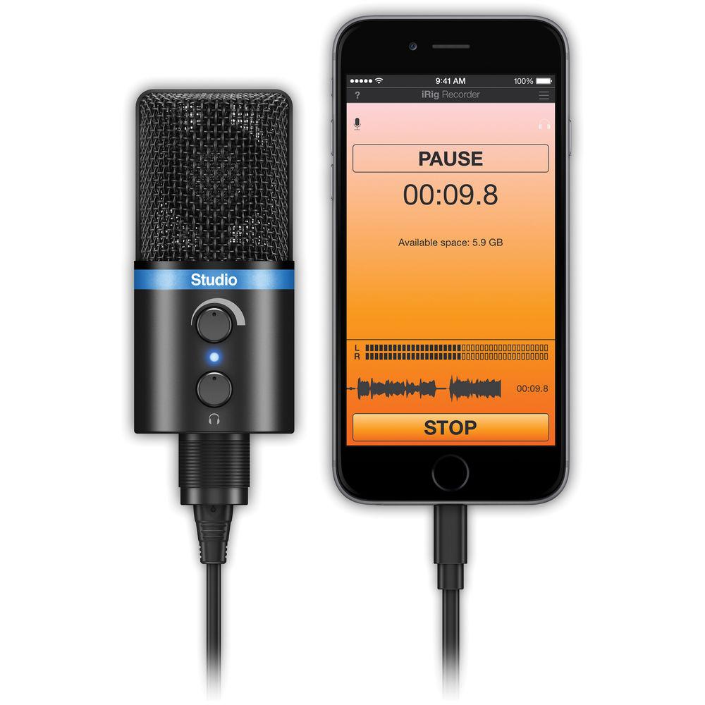 IK Multimedia iRig Mic Studio, Portable Large-Diaphragm Digital Microphone